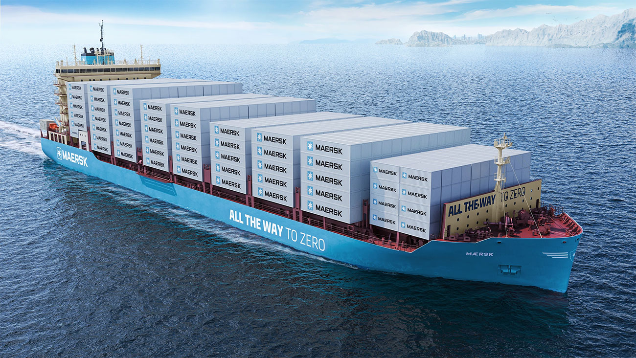 Kapal kontainer berbahan bakar metanol hijau
